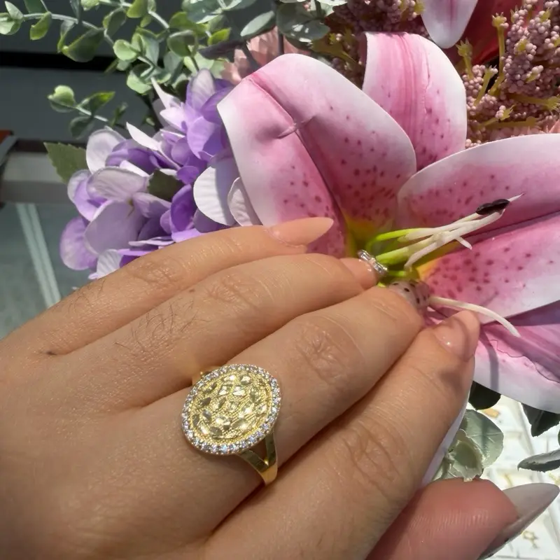 10k Gold Ring, Classic Dainty Design for Daily Wear