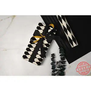 Black and White Checkered Gift Wrap: Luxury Harlequin Wrapping Paper