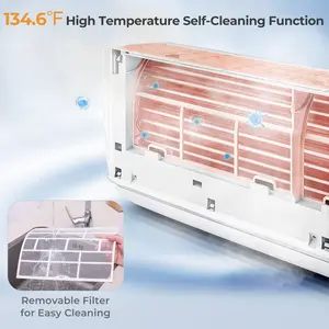 COSTWAY - 12000 BTU 22 SEER2 208-230V Wifi Enabled Mini Split Air Conditioner and Heater White