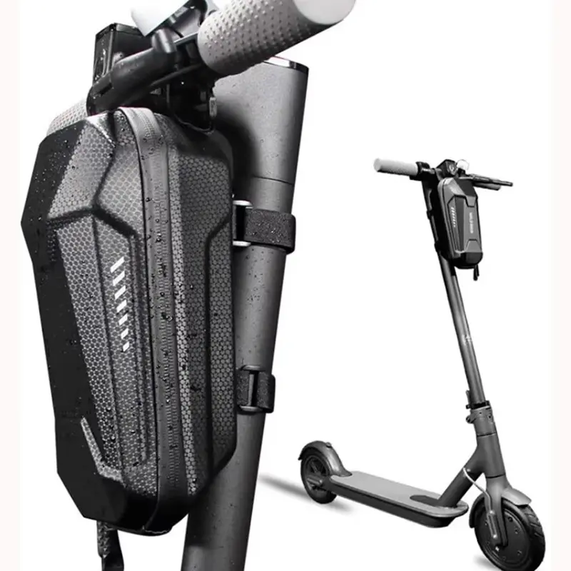 Portable E-Scooter Front Handlebar Practical Bag - Large Capacity Multi-Compartment Organizer with Adjustable Strap, Ergonomic Mounted Design for Phone, Wallet, Keys (Pink/Black) Cycling Outdoor Accessories