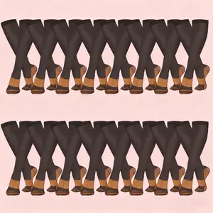 16 pairs copper compression socks for men and women for running and traveling for nurses and pregnant women mid-calf design