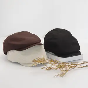 1pc Spring Women's Elegant Style Linen Driver & Newsboy Cap: Breathable & Refreshing, Solid Classic Design, Adjustable Drawstring, Multiple Colors Available