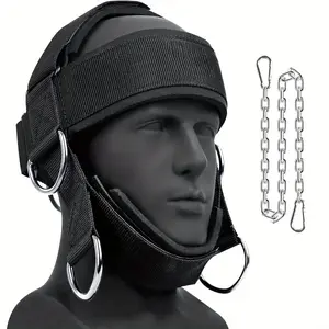 Heavy Duty Neck Trainer - Equipped With 30inch Chains, 280 Lbs Weight Capacity, Adjustable Head Strap With Nylon Rope And Carabiner - Suitable For Gym, MMA, Weightlifting, Physical Training - Neck Strength Training Equipment, MMA Sports Gear,