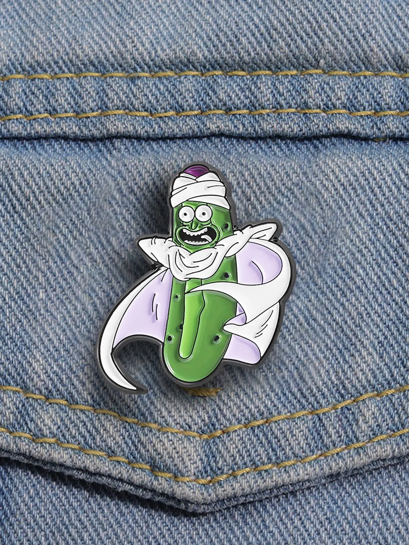 Cucumber Design Brooch, Flower Brooch Pin, Cute Cartoon Character Alloy Badge for Daily Clothing Decor, Trendy All-match & Exquisite Brooch for Birthday Gift, Fashion Accessory