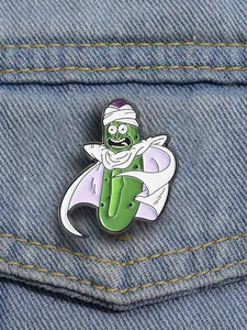 Cucumber Design Brooch, Flower Brooch Pin, Cute Cartoon Character Alloy Badge for Daily Clothing Decor, Trendy All-match & Exquisite Brooch for Birthday Gift