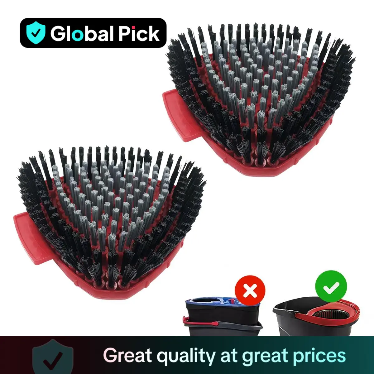 Mop Replacement Head, 1/2 Counts Spin Mop Replacement Head, Hard Bristle Cleaning Brush for Bathroom Kitchen Wall Tile, Household Items Cleaning Suppl