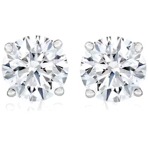 1 Ct TW Moissanite Studs Available in White or Yellow Gold