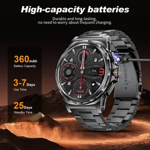 LIGE Military Smart Watch for Men(Answer/Make Call),1.43" HD AMOLED Rugged Smartwatch for iPhone Android Phone,Fitness Watch,Black Sport Watch with 120+ Sport Modes/5ATM Waterproof