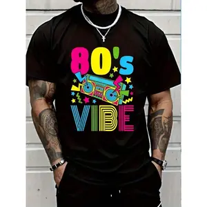 80s Vibe 1980s Fashion 80s Theme Outfit Eighties 80s Costume T-Shirt Women's Men's Graphic Tee, Causal Tops Fashion Tshirt Menswear Colorful Big Love