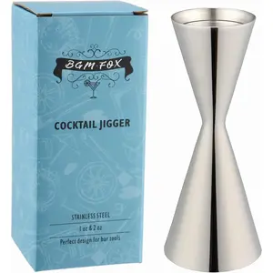 304 Stainless Steel Polished Double Jiggers Premium Japanese Style 1oz/2oz Measuring Jigger with Inner Measurements Cocktail Bar Tools for Home Bartender Party Wine Drink