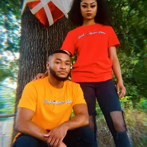 Unisex Embroidery Cotton T-shirt Real Love Never Dies Tee