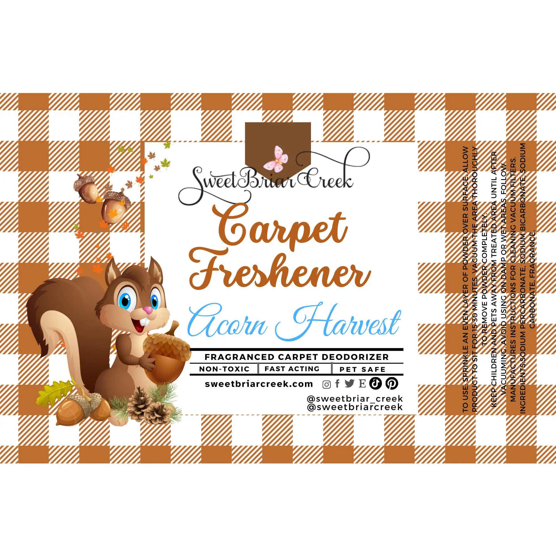Acorn Harvest Carpet Freshener Powder - Original Formula for Freshening Carpet in Home Environments