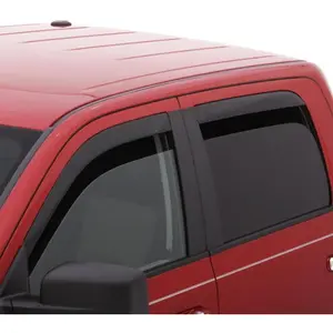 [avs] Low Profile Rain Guards For 2014 - 2018 Chevrolet Silverado Gmc Sierra 1500; 2015 2019 2500 & 3500 Crew Cab | Window Vent Visors  4 Pcs. Dark Smoke 894033