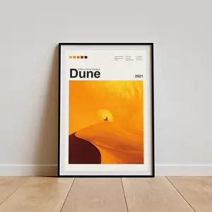 Dune Movie Minimalist Poster – An Unframed  Artistic Print Inspired by the Epic Film, Designed as a Modern Wall Decor for Living Rooms, Home Theaters, or Sci-Fi Enthusiast Spaces.