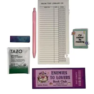 Bookish Goodies! Includes Reading Log, Enamel Pin, Magnetic Bookmark, Tea, Pen, 3 Reading Stickers & Bookmark