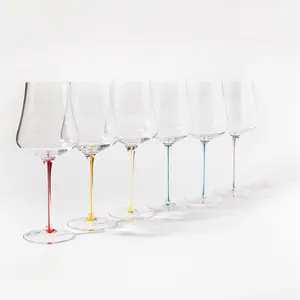 Tulip Colored Stem Wine Glasses