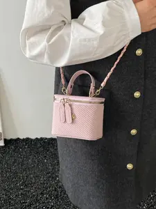 Luxury Mini Makeup Bag, Handle Chain Crossbody Purse, Casual Commuter Shoulder Bag, Trending 2026, Stylish and Functional Accessory, Crossbody Shoulder Handbag