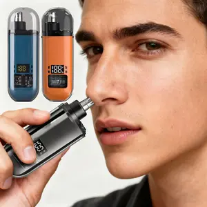 Nose Hair Trimmer for Men & Women Rechargeable Painless Eyebrow & Facial Hair Shaver LED Display Waterproof Dual Edge Blades Easy Cleaning Multi Function Grooming Tool Daily Care
