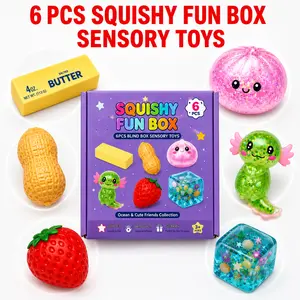 6 Pcs Malt Sugar Squishies Toys, Slow-Rising Stress Relief Fidget Toys, Sensory Play Bundle with Assorted Styles for Party Favors & Gifts