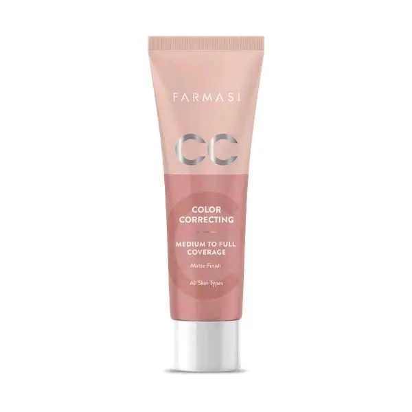 Farmasi CC Color Correcting Cream 01 Light - Medium to Full Coverage Matte Finish for All Skin Types