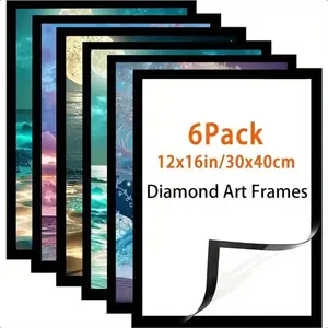 6 Pack Diamond Art Frame 12x16 Inch, Diamond Frames, Painting frame, Magnetic Diamond Frames, Suitable Frames Painting for Wall Window Door
