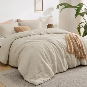 Waffle Comforter Queen, and Linen Comforter, 3, 1 Waffle Weave Comforter (90"x90") and 2 Pillow Shams (20"x26"+2")