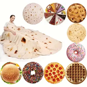 Realistic Fun Flannel Food Blanket, Soft Throw for Sofa Chair Bed, All-Season Round Home Decor, Unique Bread Blanket, Food Themed Blanket, Gift
