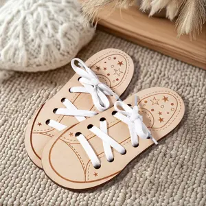 Cartoon Star Pattern Shoe Laces Board, 1 Set Early Education Self-dressing Training Toy, Simulation Shoe Type, Early Education Toy, Shoelace