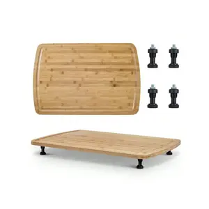 30 In Stove Top Cover Board, Extra Large Cutting Board With Groove, Adjustable Legs For Gas, Electric Stove, Chopping Board For Rvs, Kitchens Sink, Camping, Countertop Chopping Board For Extra Spac