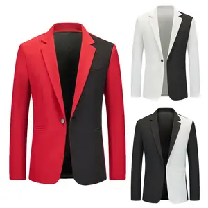 Men Coat Single Button Suit Jacket Formal Business Men's Suit Coat With Notch Lapel Single Button Closure Slim Fit Men Blazers, Formal Wear, Menswear