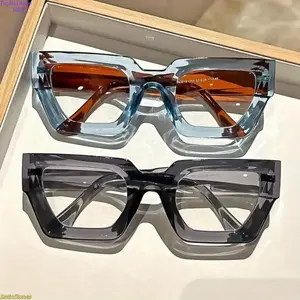 3-Pair Y2K Fashion Oversized Frame Glasses for Women, Leopard Print & Clear Transparent Lens Anti-Blue Light Eyewear, Stylish Retro Decorative Glasses, Comfortable Casual Computer Glasses for Daily Office & Screen Use