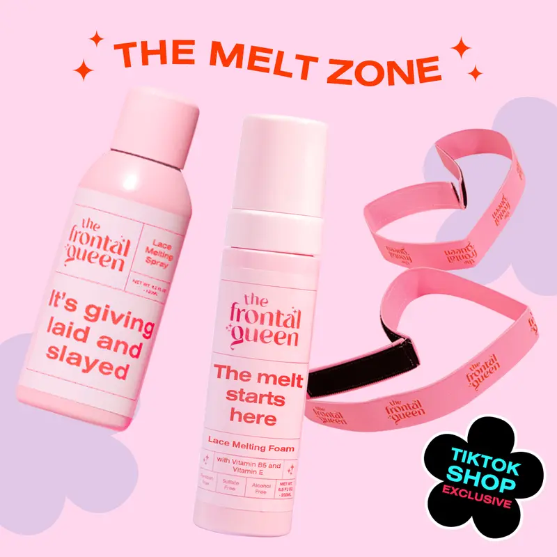 THE MELT ZONE Lace Install Set for Professional-Level Results | Foaming Curl Control Mousse to Mold Hairline, Lace Melting Spray for No White Cast, and Soft Melting Band | No Residue, Humidity-Resistant Hold for Wigs, Frontals, and Closures Haircare Gel