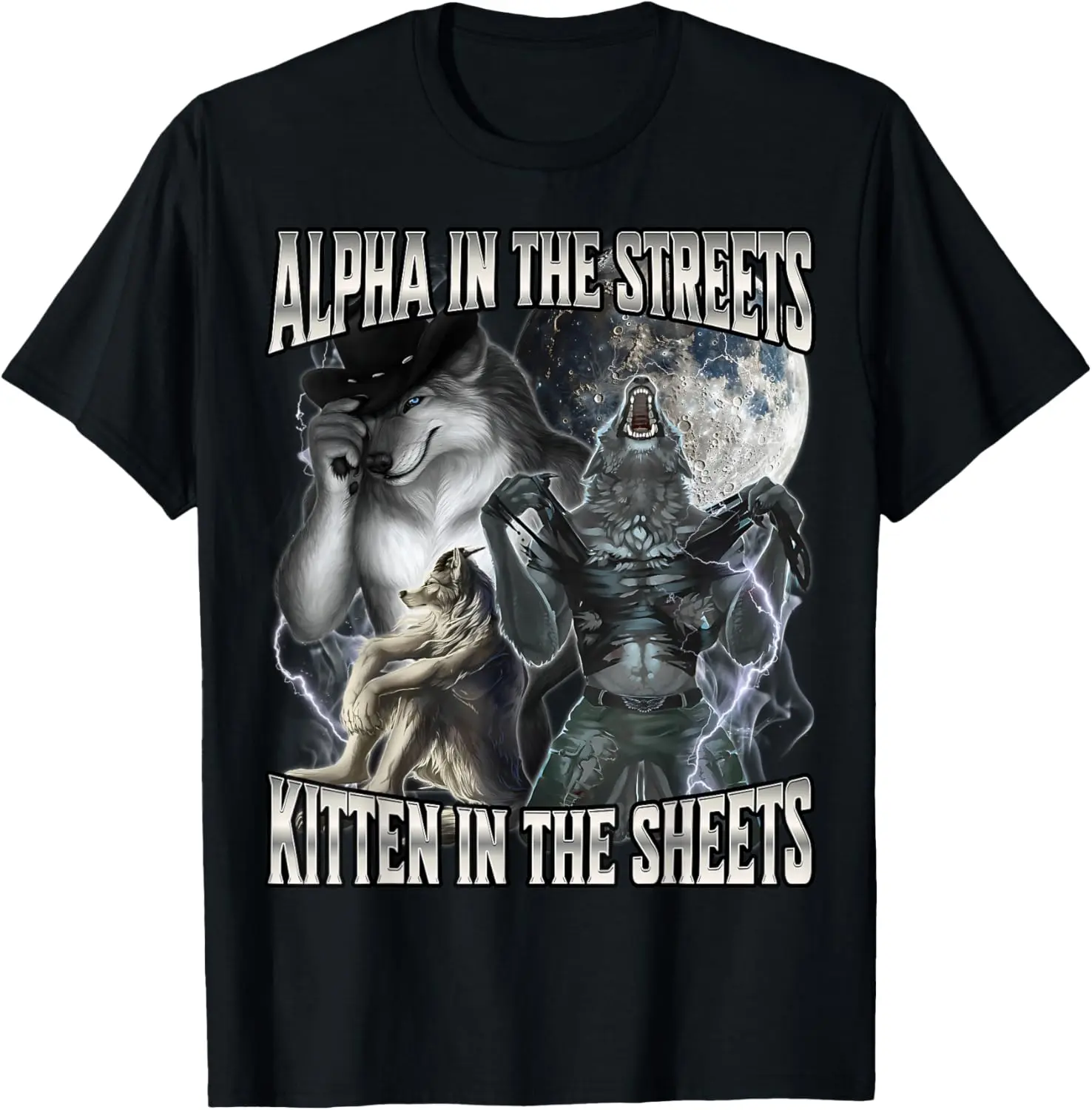 100% Cotton Unisex Alpha In The Streets Kitten In The Sheets T-Shirt