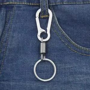 Zinc Alloy Keychain Set 5 PCS Durable Metal Rings for Jeans Styling Daily Use Car Keychain Spring Buckle Quick Release Keychain for Men Women