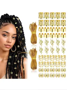 Boho Style Hair Jewelry for Braids Accessories, Hair Ropes for Braids, Adjustable Hair Rings, Hair Beads Decorations for Men Women