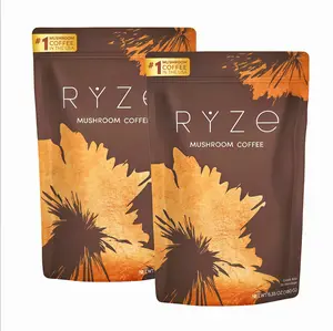 2 piece RYZE Mushroom Coffee USDA Organic with 6 Adaptogenic Mushrooms and MCT Oil LG, USA Grown Instant Coffee for Better Energy, Focus,Digestion, lmmunity with Turkey Tail, Shiitake,Lion's Mane, 30 Servings