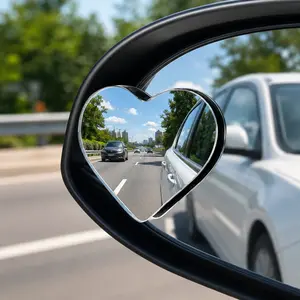2Pcs Cars Heart Shaped Blind Spot Mirrors Car Side Mirror Blindspot Adjustabe Angle Removable Wide Angle Convex RearView Mirror for Enhanced Safety Universal Fit Stick, Car Accessories for Cars Suvs