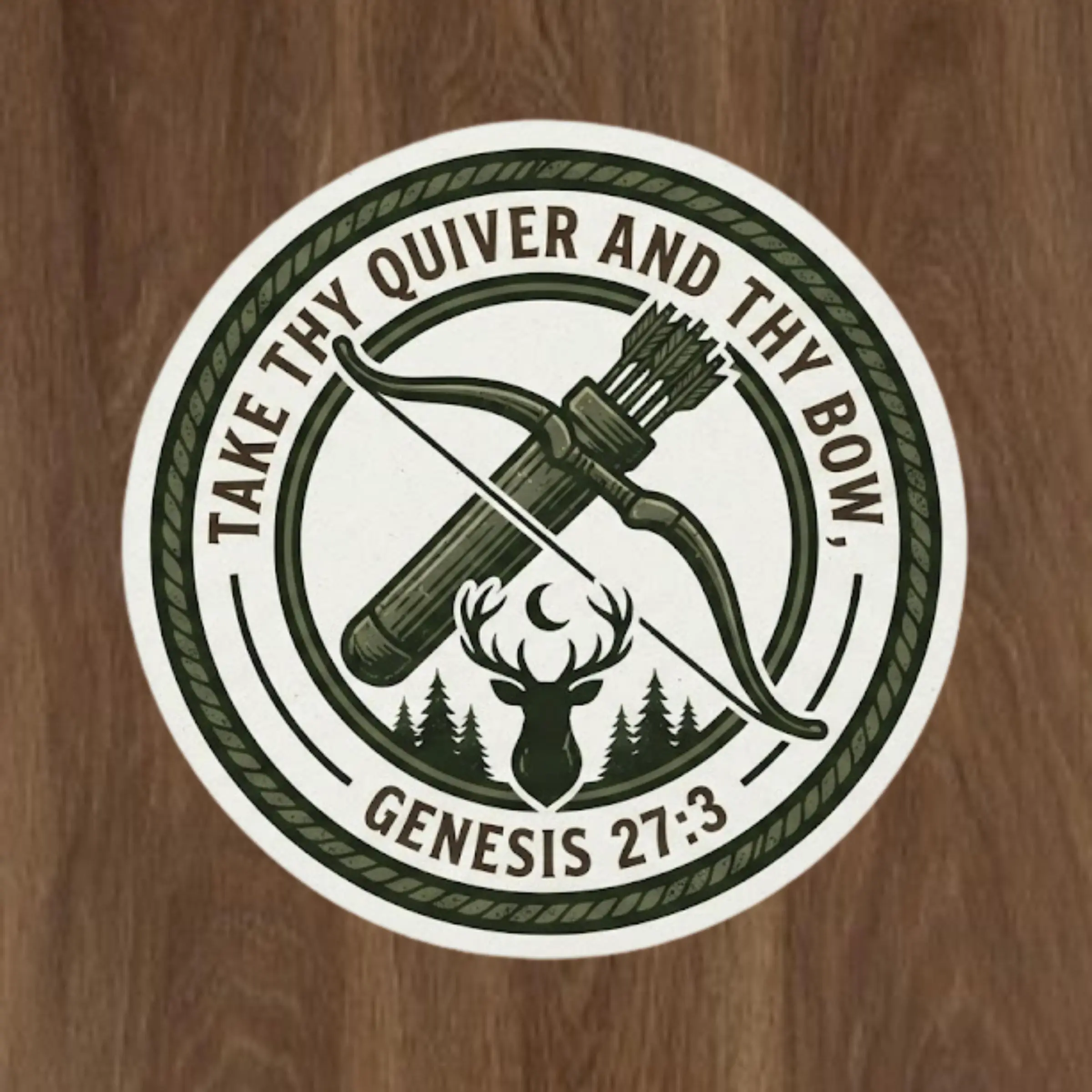Bow and Quiver Hunting Sticker, Whitetail Deer Archery Decal, Traditional Hunter Gift