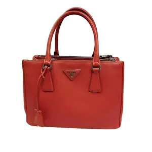 Pre-owned PRADA Saffiano leather Top Handle Bags Top Handle Galleria Bag Red, Double Zipper, Scratch Resistant, Work/Daily Use, Very Good State, S014260326074