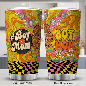 Boy Mom 20oz Stainless Steel Insulated Tumbler, Camo Travel Mug for Car, Birthday Mother's Day Gift