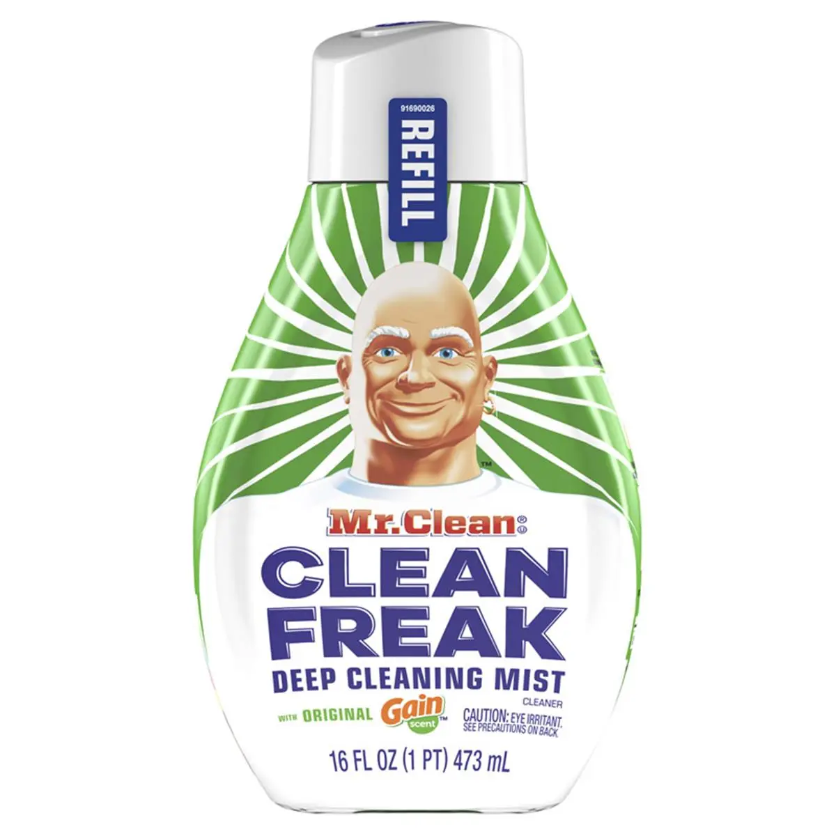 Mr. Clean Freak Multi-Surface All-Purpose Liquid Cleaner Refill Containers - 16 fl oz, Original Gain Aroma, Mist Activation, Pack of 6, Powerful Cleaning Solution, Stain Remover, Easy Refills, Household Item (Model 1000648), All-Purpose Cleaner