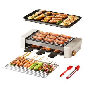 Sausage Grill, Indoor Smokeless Electric BBQ Grill, Non-Stick Cooking Removable Plate, 5 Adjustable Temperatures, Dishwasher Safe, 1500W, Kitchen Appliances Home Products TikTokShopBlackFriday