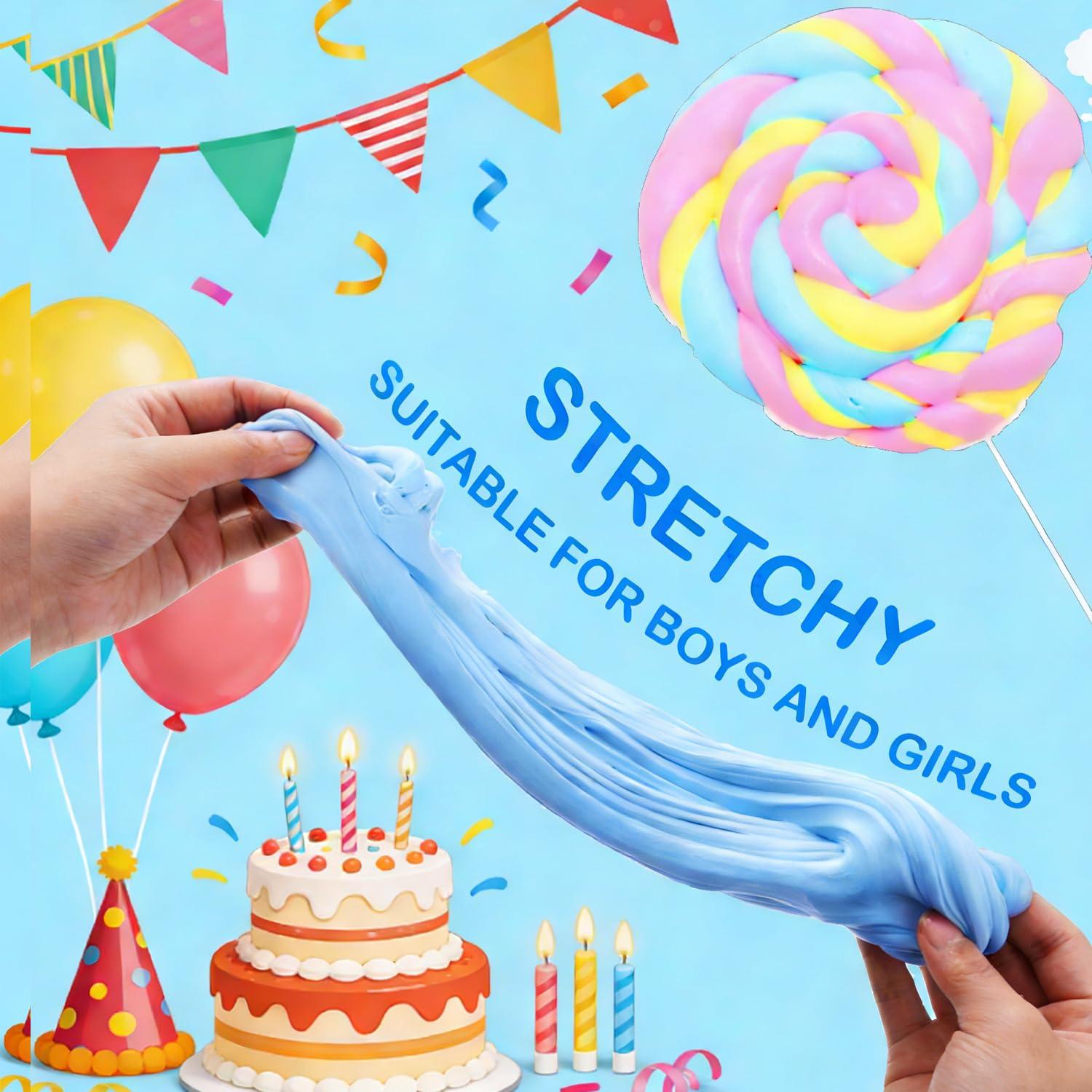 5 Pack Butter Slime Kit,Birthday Gifts for Kids,Party Favors for Girls and Boys,Non-Sticky,Super Soft Stress Relief Toy