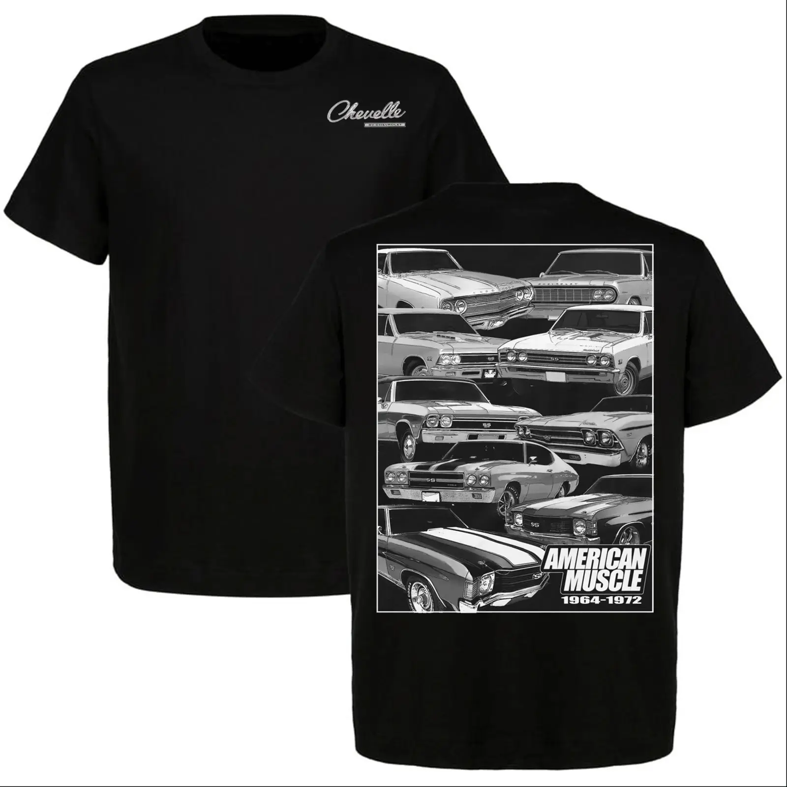 Chevelle "American Muscle" 1964-1972 Classic T-Shirt, Classic Muscle Car Tee, Great for Car Enthusiasts, Full Size, Full Color