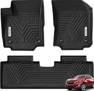 YITAMOTOR Floor Mats Fit  Chevrolet Equinox / Silverado / GMC Sierra / GMC Yukon / Tahoe / Chevrolet Colorado GMC Canyon TPE All Weather Protection Black Car Accessories Auto Parts Pet-Friendly Protector