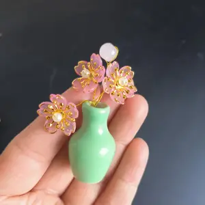 Mini Ceramic Fridge Magnet DIY Kit, 4 Counts/set Creative Mini Ceramic Fridge Decorating Magnet Kit, DIY Flower Fridge Magnet Material Pack for Home Decoration, Refrigerator Decor Magnet, Homedecor Gift