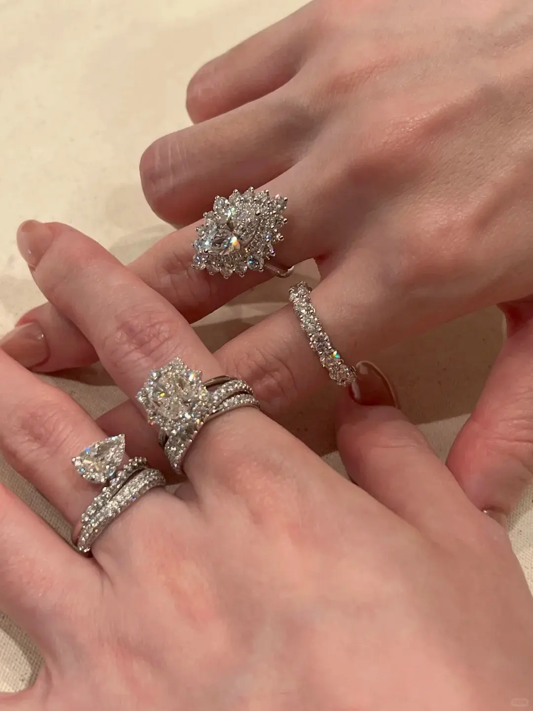 $1 Starting Bid Fashion Silver-Plated CZ Ring for Women, Engagement Ring, Wedding Ring, Promise Ring, Sparkling Statement Jewelry