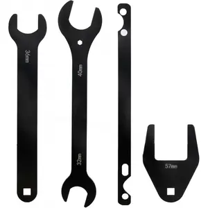 4-Piece Fan Clutch Removal Tool Kit, 32mm 36mm 40mm 57mm Fan Clutch Wrench and 15" Water Pump Pulley Holder Removal Tool for BMW, Ford, GM, Dodge,Jeep