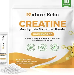 Creatine Monohydrate Micronized Powder - 10 Single-Serve Travel Packs 5g - Clean, Unflavored Creatine for Men & Women to Muscle Growth, Vegan, Gluten-Free, no Sugar