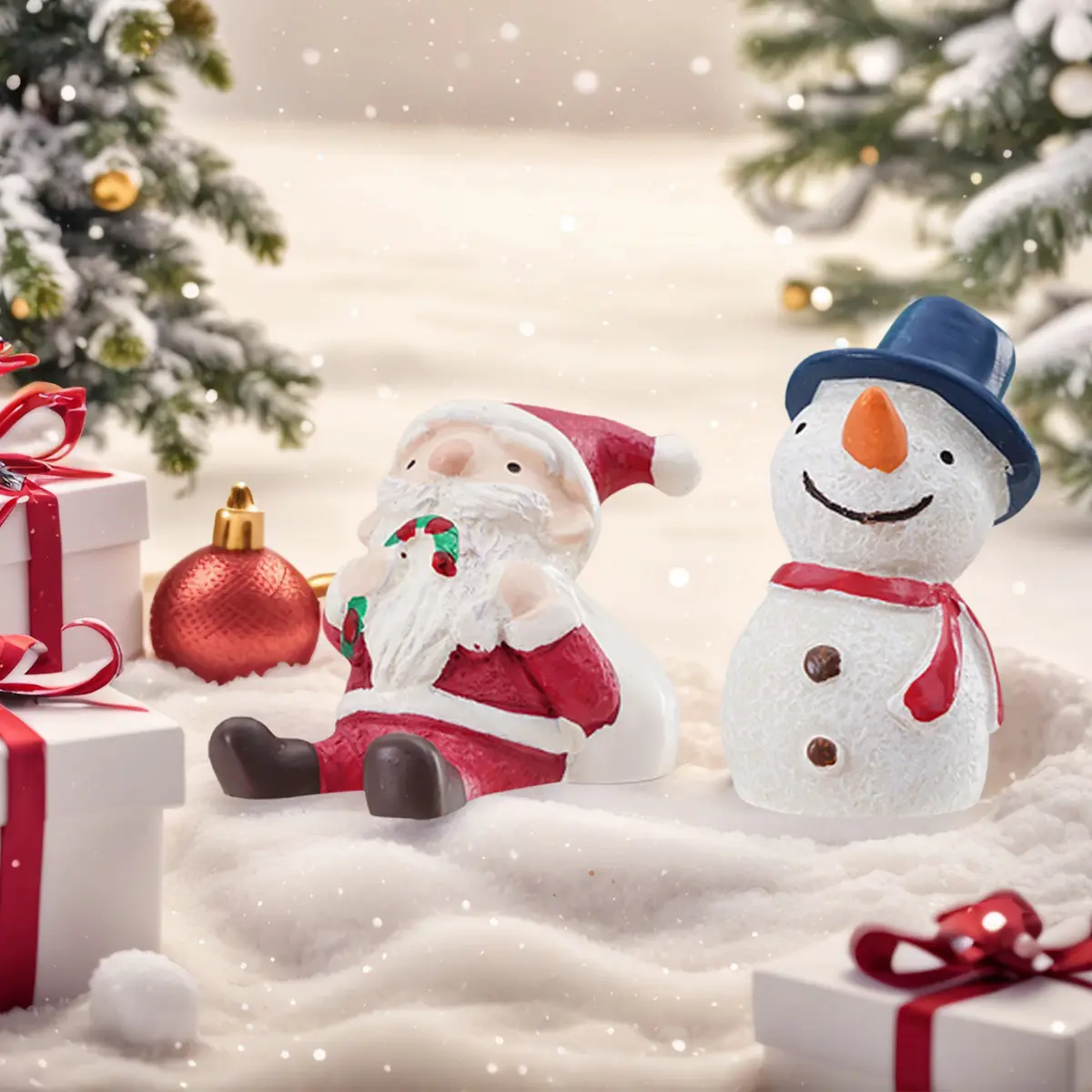 Cute Cartoon Santa Claus Statue, Classic Style, Realistic Details, Perfect Christmas Table Centerpiece, Party Decoration, Creative Gift Idea